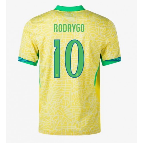 Moški Nogometni dresi Brazilija Rodrygo Goes #10 Domači Copa America 2024 Kratek Rokav